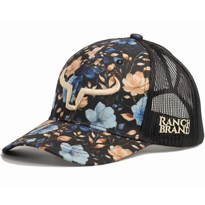 Ranch Brand Ponytail Cap - Flower 24 & Gold Logo