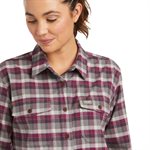 Ariat Ladies Rebar Flannel DuraStretch Work Shirt - Purple Potion