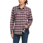 Ariat Ladies Rebar Flannel DuraStretch Work Shirt - Purple Potion