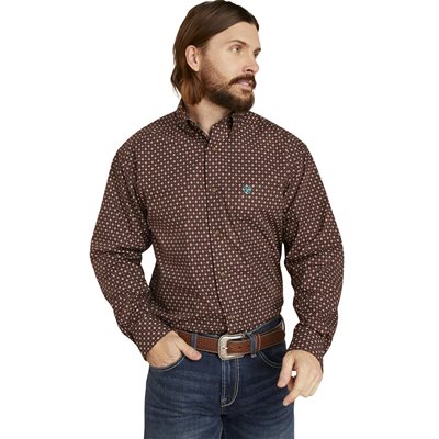 Ariat Men's Barrett Classic Fit Western Shirt - Bitter Chocolate