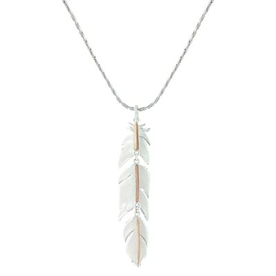 Montana Rose Gold Plume Feather Necklace 